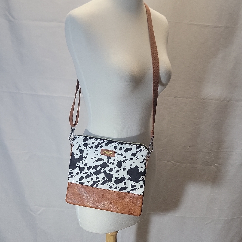 Chic Black and Brown Leather Crossbody Bag